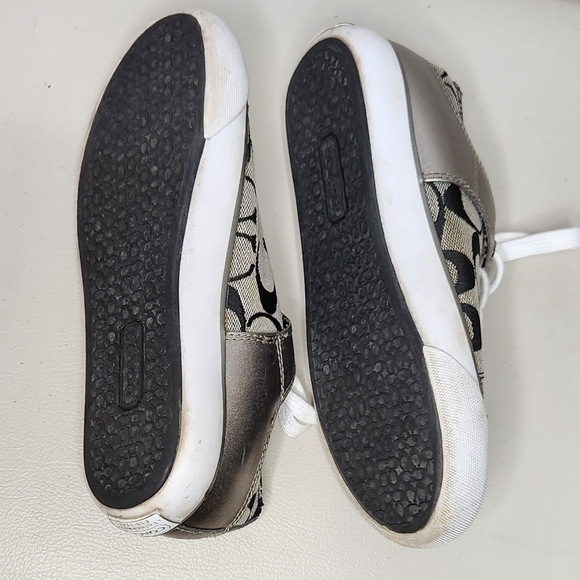 Coach Shoes Womens 5BCasual Signature shoes  GreySilver Low Top Lace Up - Picture 6 of 7